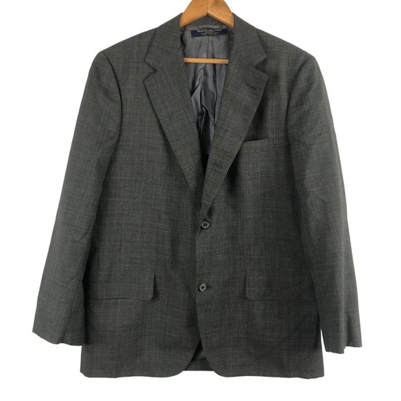Brooks Brothers Vintage Men's Size 41R Grey Blue Wool Blend Sport Coat Blazer